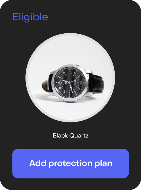 black quartz watch with product protection